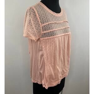 MARC by Marc Jacobs Ginger Rose Short Sleeve Round Neck Top Size M Medium